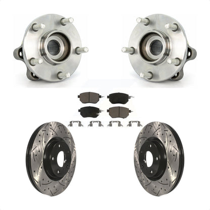 Hub Bearing Drilled Slot Brake Rotor & Pad Front Kit For 2005-2007 Nissan Murano
