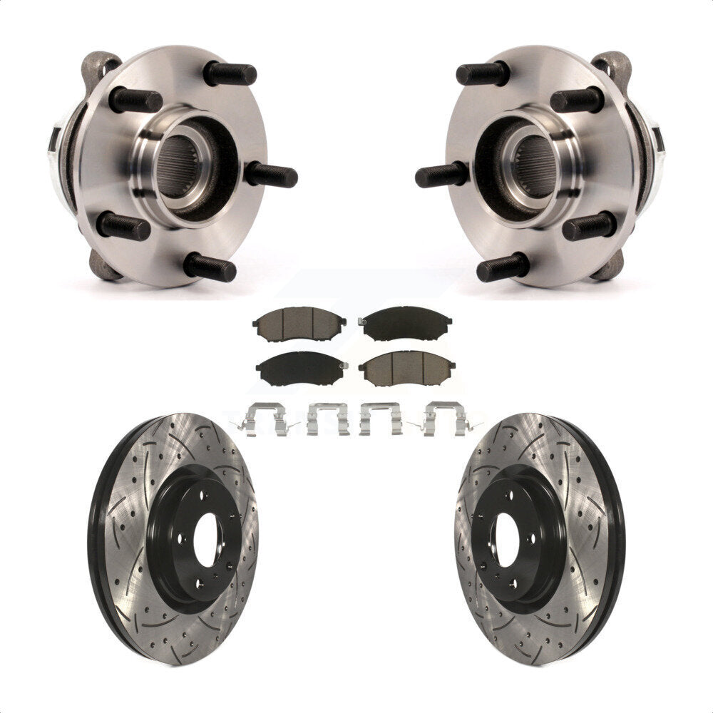Hub Bearing Assembly Coat Drill Slot Brake Rotor Pad Front Kit For Nissan Murano