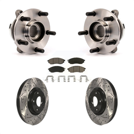 Hub Bearing Assembly Coat Drill Slot Brake Rotor Pad Front Kit For Nissan Murano