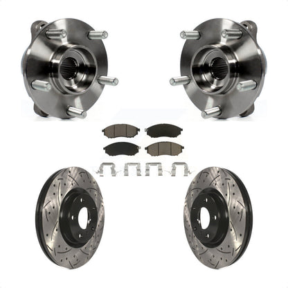 Hub Bearing Drill Slot Brake Rotor Pads Front Kit For INFINITI G37 EX35 G35 QX50