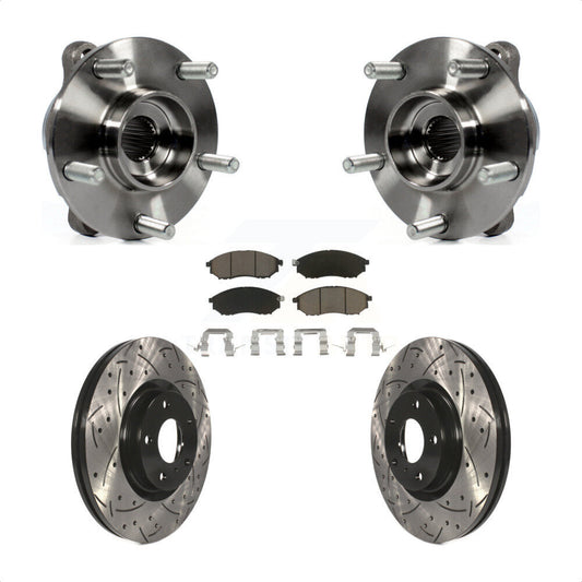Hub Bearing Drill Slot Brake Rotor Pads Front Kit For INFINITI G37 EX35 G35 QX50