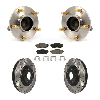 Hub Bearing Drilled Slot Brake Rotor Pads Front Kit For INFINITI G35 Nissan 350Z