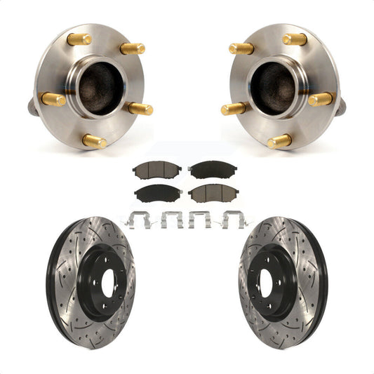 Hub Bearing Drilled Slot Brake Rotor Pads Front Kit For INFINITI G35 Nissan 350Z