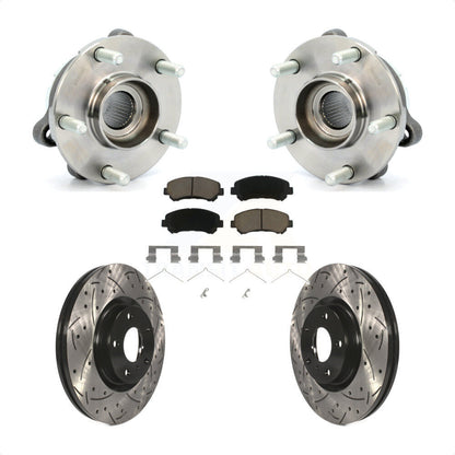 Hub Bearing Assembly Coat Drill Slot Brake Rotor Pad Front Kit For Nissan Maxima