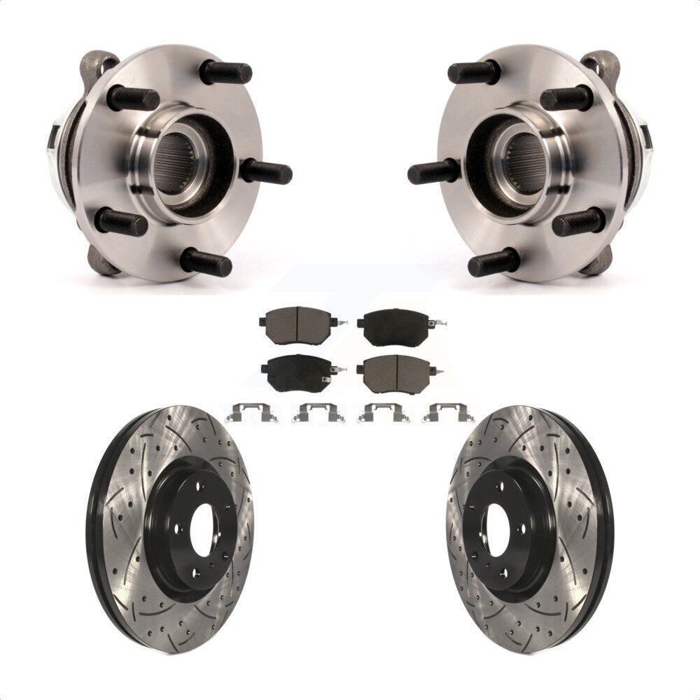 Hub Bearing Assembly Coat Drill Slot Brake Rotor Pad Front Kit For Nissan Murano