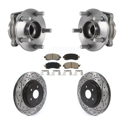 Hub Bearing Drilled Slot Brake Rotor Pads Front Kit For Subaru Crosstrek Impreza