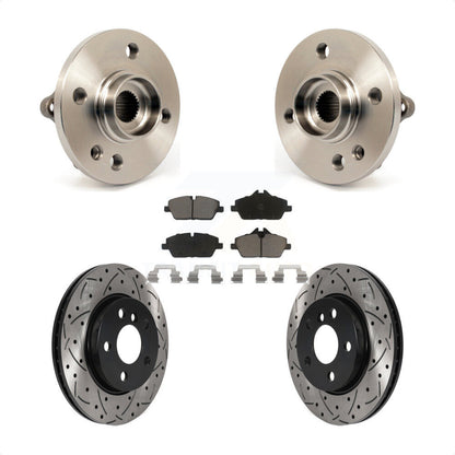 Hub Bearing Drill Slot Brake Rotor Pads Front Kit For 2014-2015 Mini Cooper 1.6L
