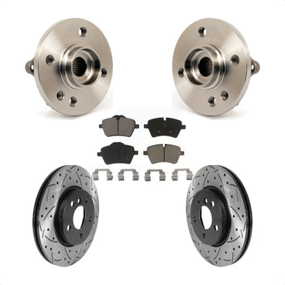 Hub Bearing Drill Slot Brake Rotor Pads Front Kit For 2014-2015 Mini Cooper 1.6L
