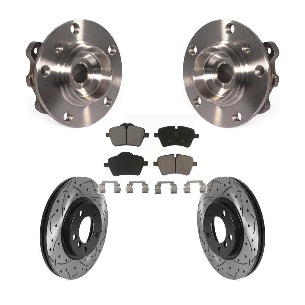 Hub Bearing Coat Drill Slot Brake Rotor Pad Front Kit For Mini Cooper Countryman
