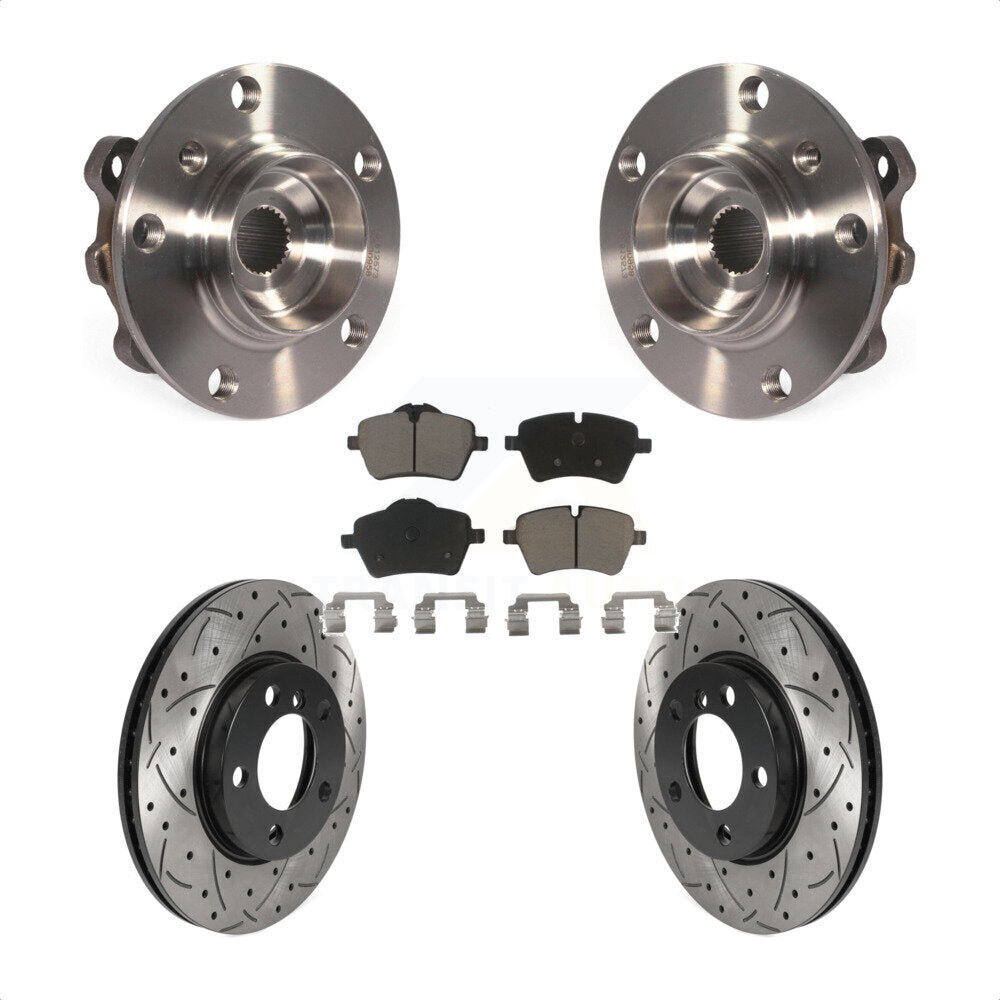 Hub Bearing Coat Drill Slot Brake Rotor Pad Front Kit For Mini Cooper Countryman