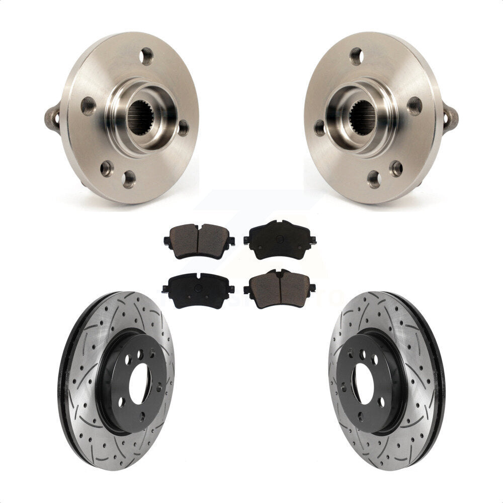 Hub Bearing Coat Drill Slot Brake Rotor Pads Front Kit For 2015 Mini Cooper 1.6L
