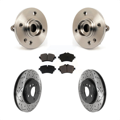 Hub Bearing Coat Drill Slot Brake Rotor Pads Front Kit For 2015 Mini Cooper 1.6L
