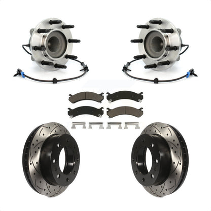 Hub Bearing Drill Slot Brake Rotor Pads Front Kit For Chevrolet GMC Express 2500