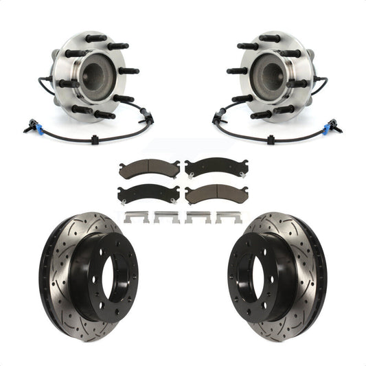 Hub Bearing Drill Slot Brake Rotor Pads Front Kit For Chevrolet GMC Express 2500