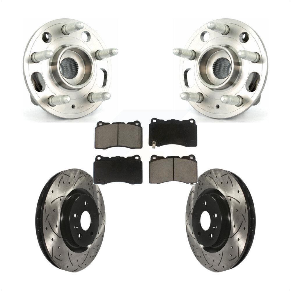 Hub Bearing Assembly Coated Drill Slot Brake Rotor Pad Front Kit For Buick Regal