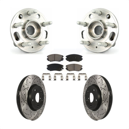 Hub Bearing Drill Slot Brake Rotor Pad Front Kit For Chevrolet Equinox GMC Buick