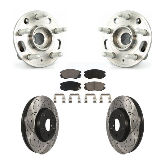 Hub Bearing Drill Slot Brake Rotor Pad Front Kit For Chevrolet Equinox GMC Buick