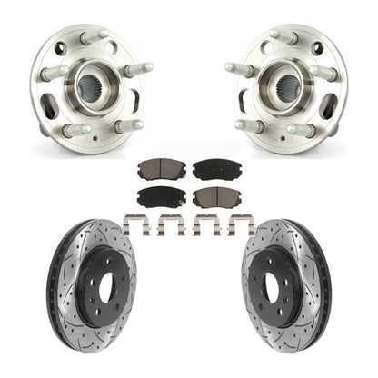 Hub Bearing Coat Drill Slot Brake Rotor Pad Front Kit For Chevrolet Malibu Buick