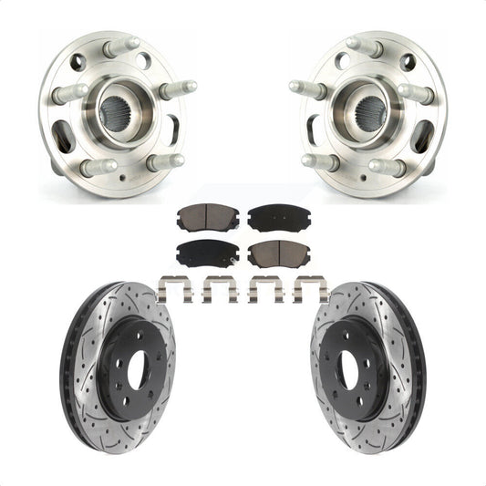 Hub Bearing Coat Drill Slot Brake Rotor Pad Front Kit For Chevrolet Malibu Buick