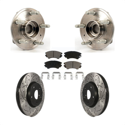 Hub Bearing Assembly Drilled Slot Brake Rotor Pad Front Kit For Chevrolet Camaro