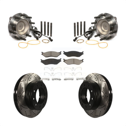 Hub Bearing Drill Slot Brake Rotor Pad Front Kit For Ford F-450 Super Duty F-550