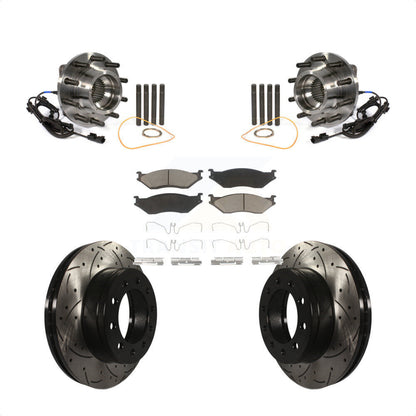 Hub Bearing Drill Slot Brake Rotor Pad Front Kit For Ford F-450 Super Duty F-550