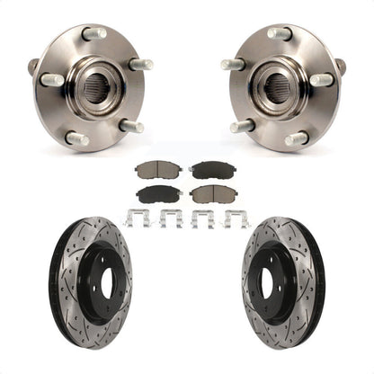Hub Bearing Assembly Coat Drill Slot Brake Rotor Pad Front Kit For Nissan Sentra