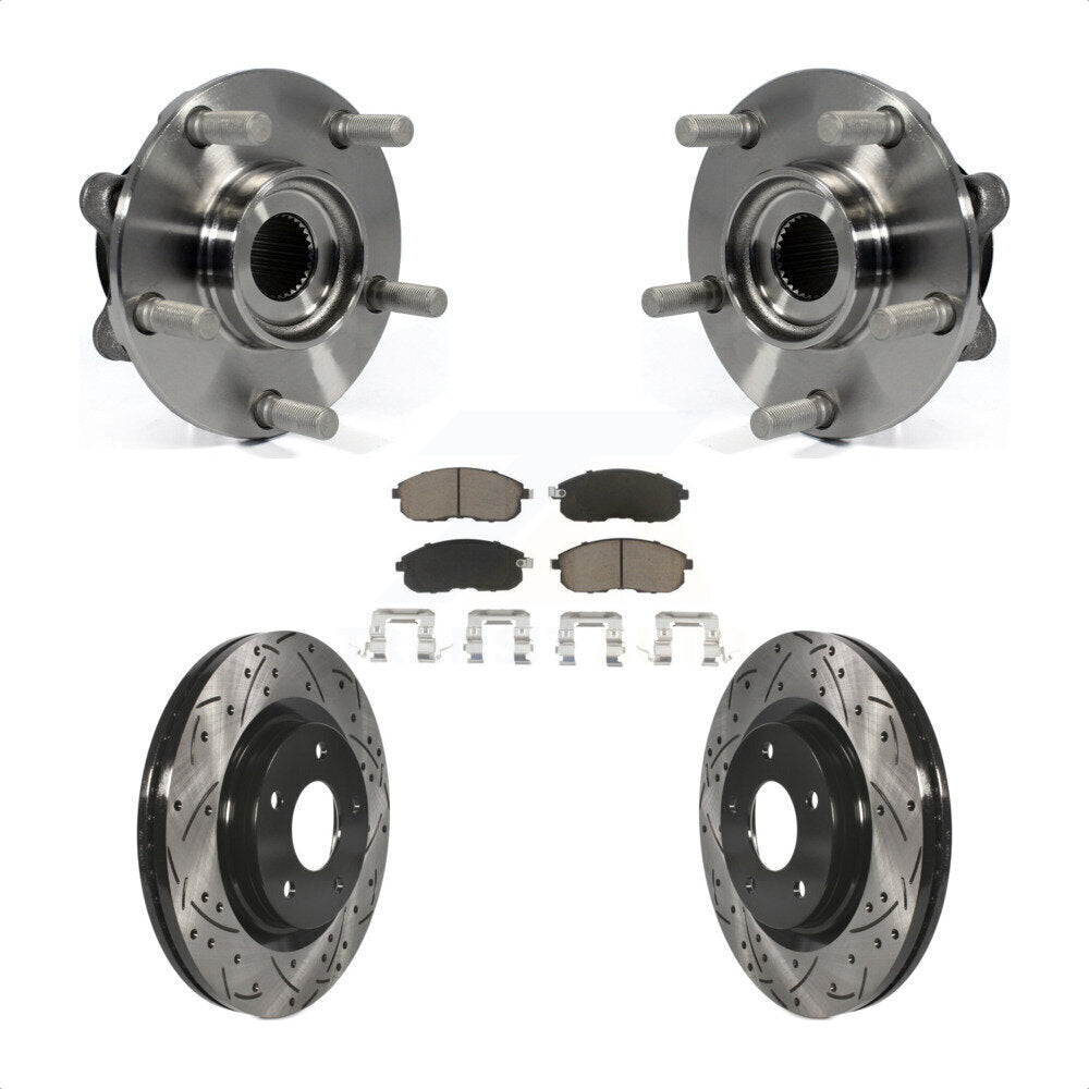 Hub Bearing Assembly Coated Drill Slot Brake Rotor Pad Front Kit For Nissan Juke