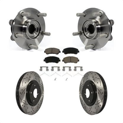 Hub Bearing Drill Slot Brake Rotor Pads Front Kit For 14-17 Nissan Juke Nismo RS