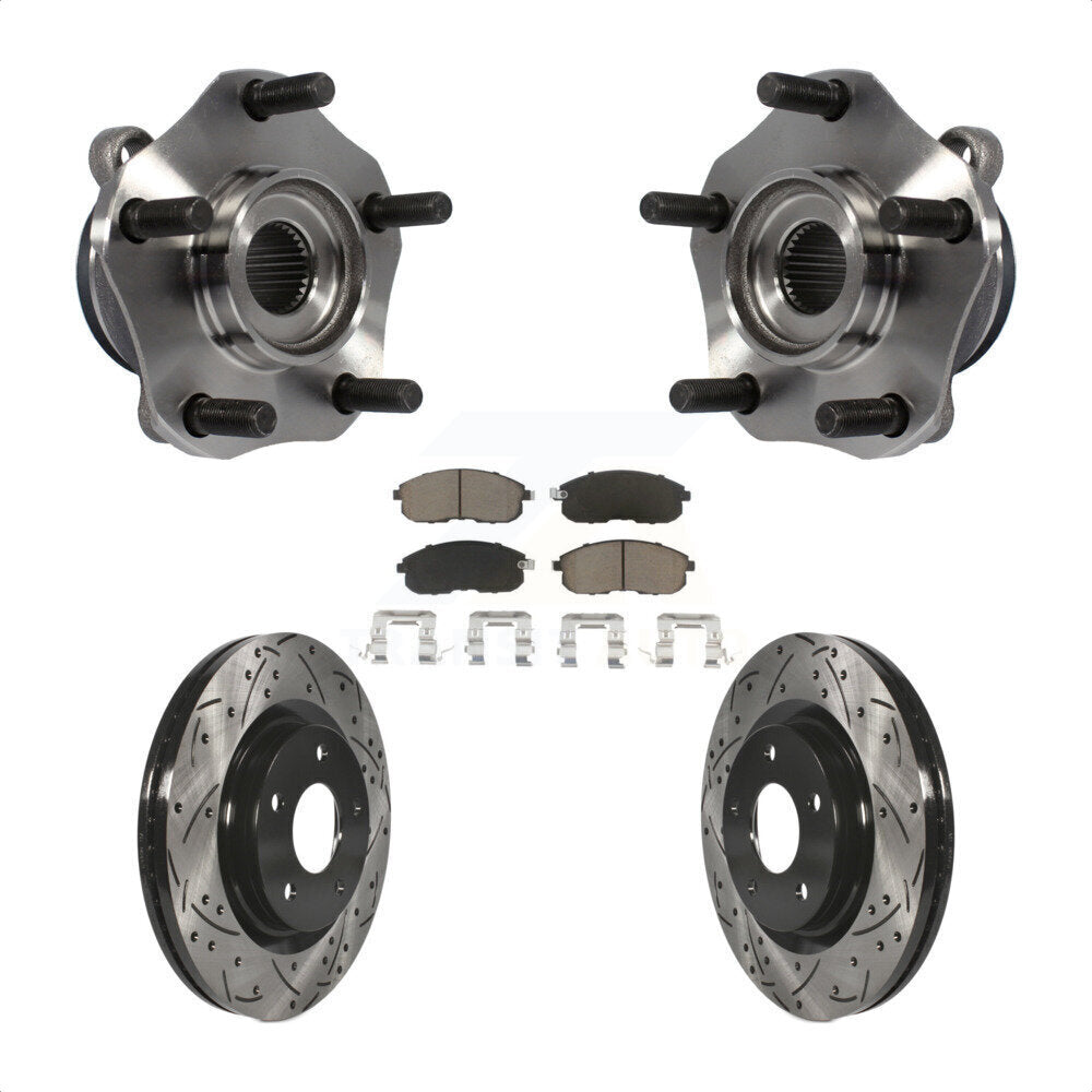 Hub Bearing Drill Slot Brake Rotor Pads Front Kit For Nissan Sentra Turbocharged