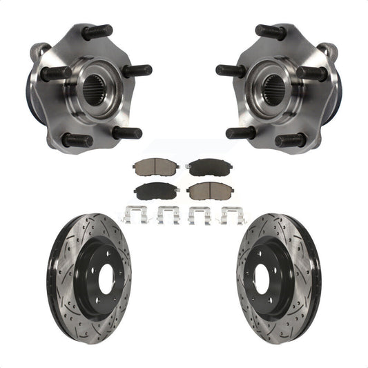 Hub Bearing Drill Slot Brake Rotor Pads Front Kit For Nissan Sentra Turbocharged