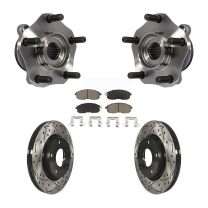 Hub Bearing Assembly Coat Drill Slot Brake Rotor Pad Front Kit For Nissan Sentra