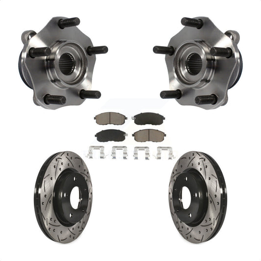 Hub Bearing Assembly Coat Drill Slot Brake Rotor Pad Front Kit For Nissan Sentra