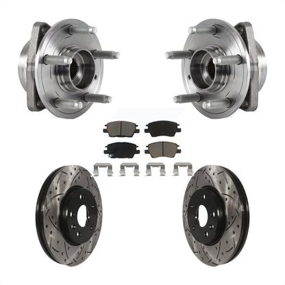 Hub Bearing Drilled Slot Brake Rotor Pad Front Kit For Chevrolet Cruze Volt Bolt