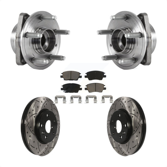 Hub Bearing Drilled Slot Brake Rotor Pad Front Kit For Chevrolet Cruze Volt Bolt