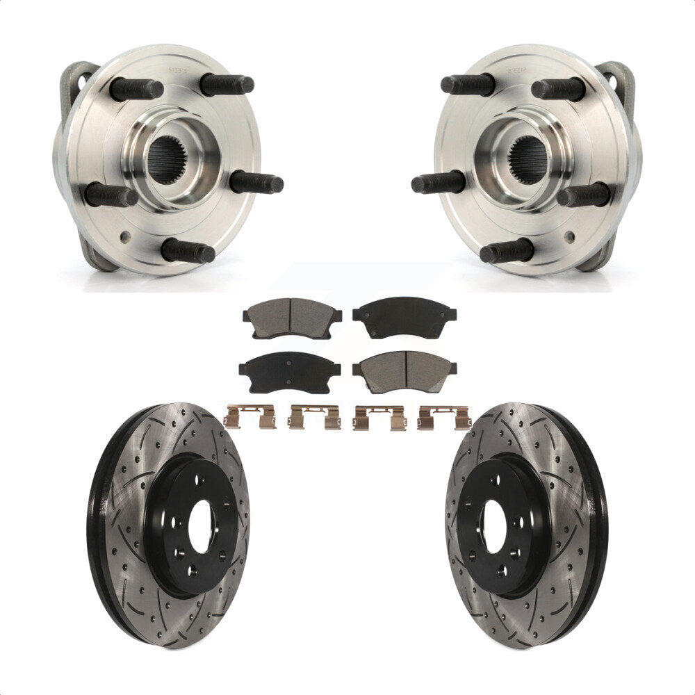 Hub Bearing Drilled Slot Brake Rotor & Pad Front Kit For Chevrolet Cruze Limited