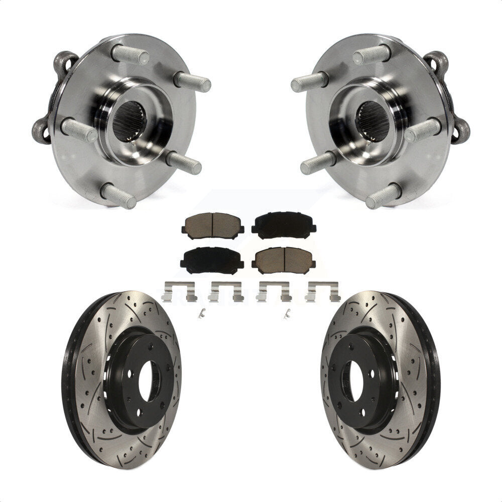 Hub Bearing Assembly Coated Drill Slot Brake Rotor Pads Front Kit For Mazda CX-5