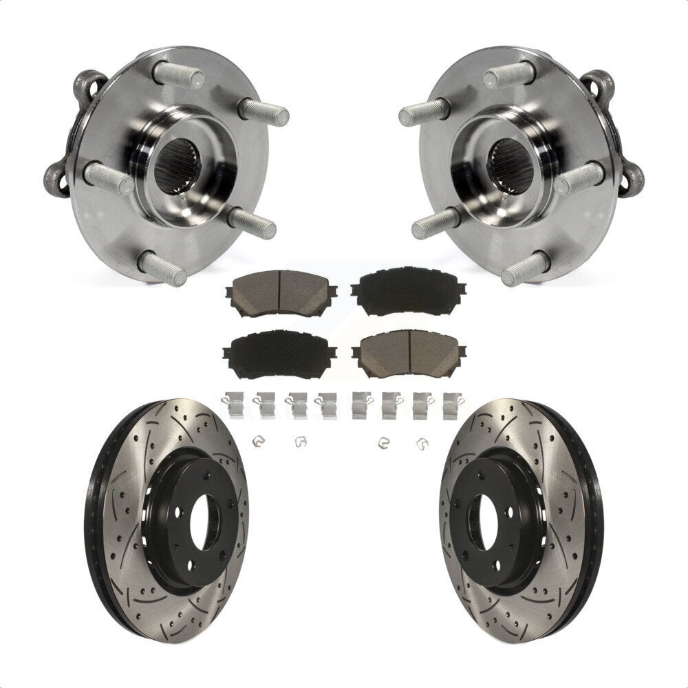 Hub Bearing Drill Slot Brake Rotor Pad Front Kit For Mazda 6 Naturally Aspirated