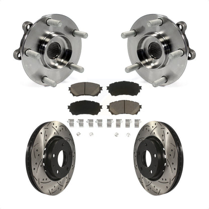 Hub Bearing Drill Slot Brake Rotor Pad Front Kit For Mazda 6 Naturally Aspirated