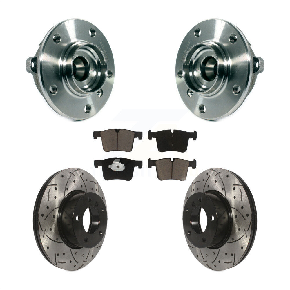 Hub Bearing Drilled Slot Brake Rotor Pad Front Kit For BMW 328i xDrive 320i 228i