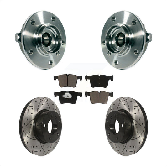 Hub Bearing Drilled Slot Brake Rotor Pad Front Kit For BMW 328i xDrive 320i 228i