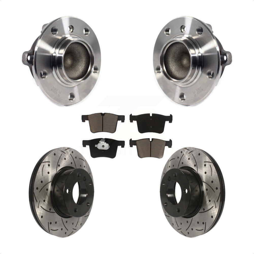 Hub Bearing Drilled Slot Brake Rotor & Pad Front Kit For BMW 328i 320i 228i 428i