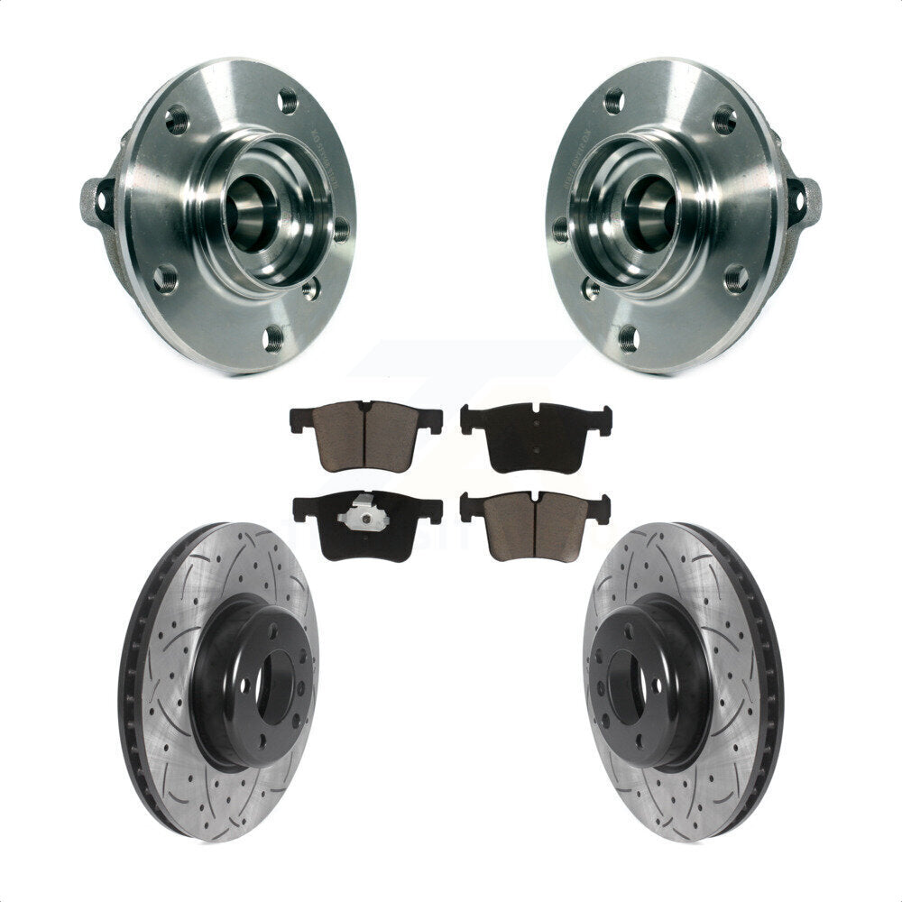Hub Bearing Assembly Drill Slot Brake Rotor Pad Front Kit For BMW 335i xDrive GT