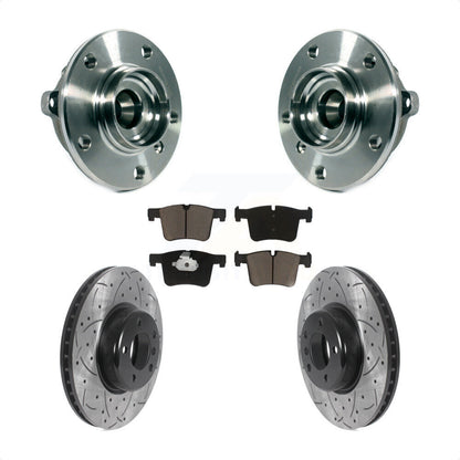 Hub Bearing Assembly Drill Slot Brake Rotor Pad Front Kit For BMW 335i xDrive GT