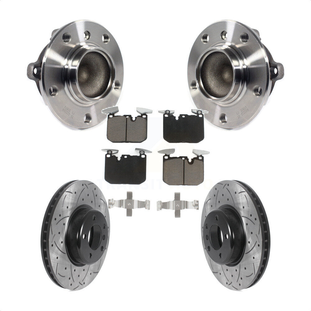 Hub Bearing Drill Slot Brake Rotor Pads Front Kit For BMW M235i 335i 328i 228i 3