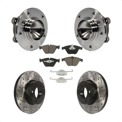 Hub Bearing Assembly Drilled Slot Brake Rotor Pad Front Kit For BMW 323i 328i X1