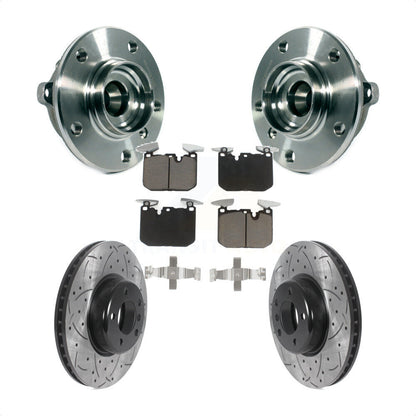 Hub Bearing Drilled Slot Brake Rotor Pad Front Kit For BMW 328i xDrive 320i 228i