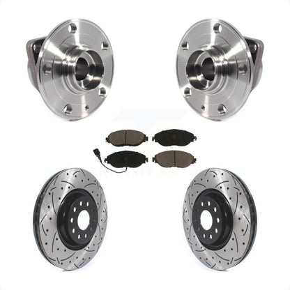 Hub Bearing Drill Slot Brake Rotor Pads Front Kit For Volkswagen Tiguan Jetta Q3