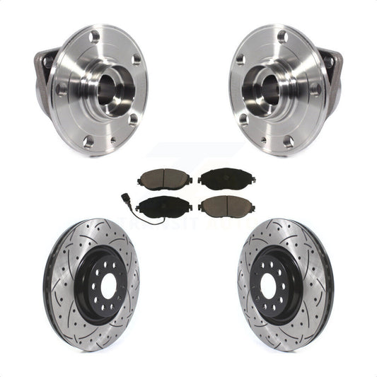 Hub Bearing Drill Slot Brake Rotor Pads Front Kit For Volkswagen Tiguan Jetta Q3