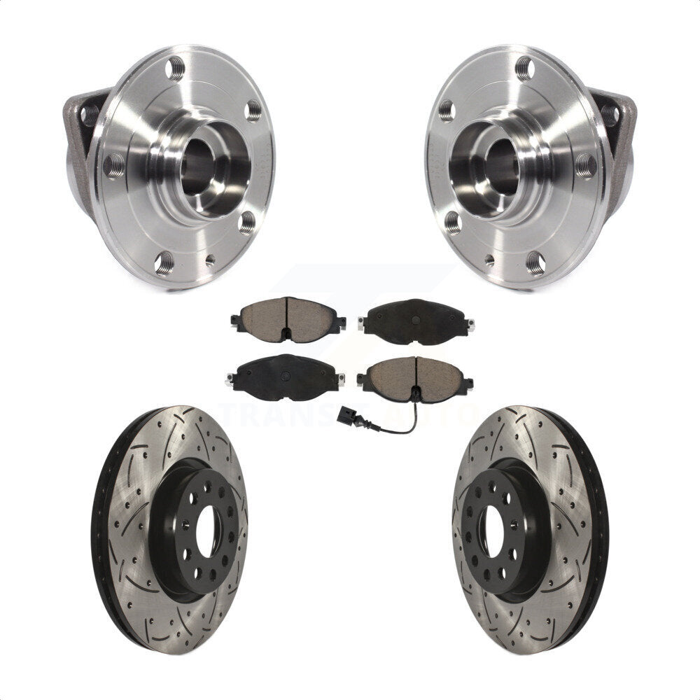 Hub Bearing Drill Slot Brake Rotor Pad Front Kit For Volkswagen Taos GTI Golf A3